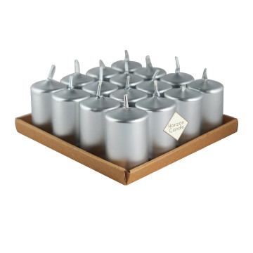 Серебряные металлик свечи 16 шт 3.5x5 см
