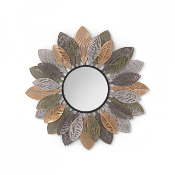 Настенное зеркало с декором из листьев