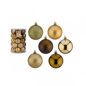 30 Ədədli qızıl yeni il ouyuncağı 6 sm