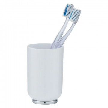 Бело-хромовый Cтакан для зубных щёток Posa White