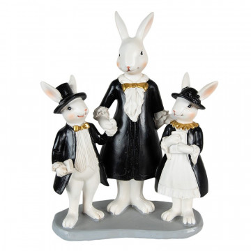 Фигурка черно-белых кроликов 16х8х21 см