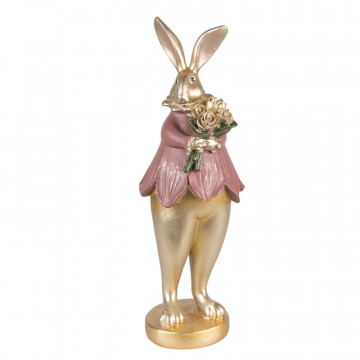 Золотисто-фиолетовая фигурка кролика 11х10х29 см