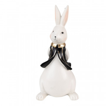 Фигурка кролика чёрно-белая 11х10х23 см.