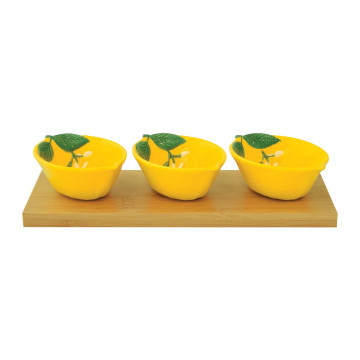 Сервировочный набор из трёх пиал Fleurs Et Citrons