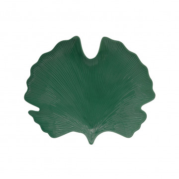 Tropical Leaves Green Yarpaq formasında servis qabı 35x29 sm