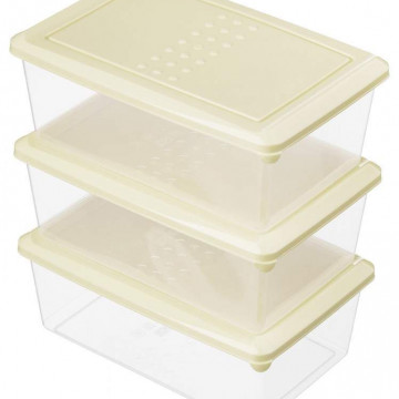 Набор контейнеров для хранения Asti Beige 3x1.05 л