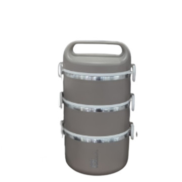 Lunch Box Germetik Qapaqli Uch Qatli 2.4L Mix Reng