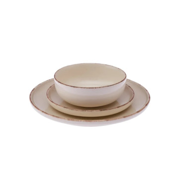Yemək Dəsti Açıq Boz 12 Parça (10,5 + 8 + 6 düym)