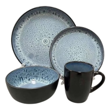 Yemək Dəsti Qara 12 Parça (10,5 + 8 + 6 düym)