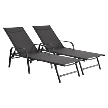 Şezlonq Qara 180x75x50sm