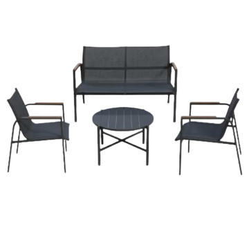 Bağ Dəsti Divan+2 Oturacaq+Jurnal Masası Qara