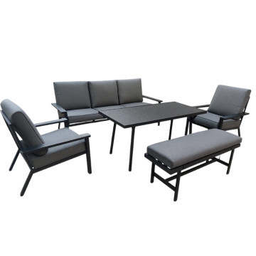 Bağ Dəsti Divan+2 Kreslo+Masa+skamya Qara