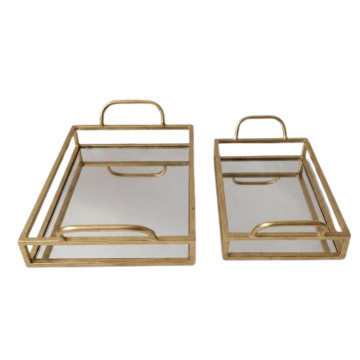 Dekorativ Sini Güzgülü Kiçik 49.5x26.5x12 sm