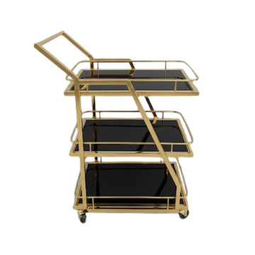 Servis Arabası Qızılı/Qara 64x41x86 sm