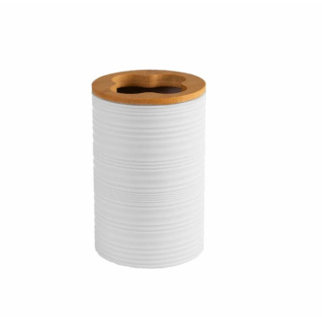 Evına Diş Fırçası Qabı Ağ/Bamboo