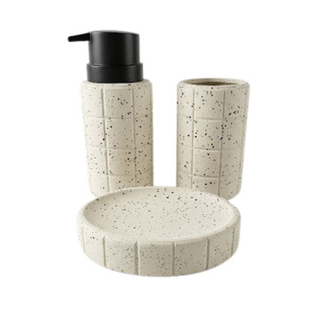 Hamam Dəsti 3-lü Krem Qara Başlıqlı