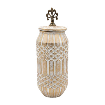 Vaza Qızılı Naxışlı 15x15x32.4+8 sm