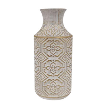 Vaza Ağ /Qızılı Naxışlı 14x32 sm