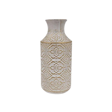 Vaza Ağ/Qızılı Naxışlı 13.5x25.5 sm