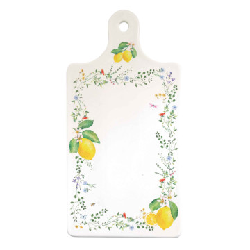 Fleurs et Citrons Farfor Kəsmə Taxtası – 34,5 × 18 sm