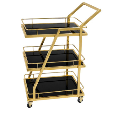 Servis Arabası Qızılı/Qara 64x41x86 sm