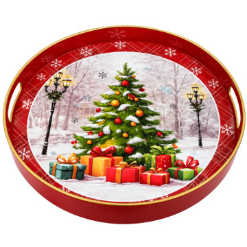Yeni İl Printli Yumru Sini 32.5 sm