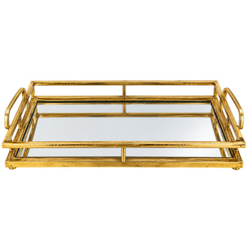 Güzgülü Sini Qızılı Kiçik 50x20x11 sm